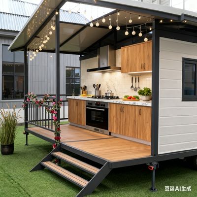 購入 20FT double wing container house with balcony, bending parts 2.0mm steel column オンライン製造