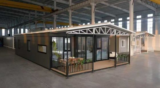 30'' Extendable Container House Insulation Polyurethane Foam and Steel Structure for 56 Square Meter Floor Area