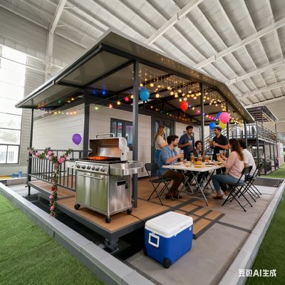 220V電圧 拡張可能ダブルウィング 20フィートコンテナハウス、32漏電保護器1つ、スチールコラム曲げ部品2.0mm付き