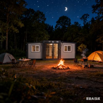 50mm/75mmサンドイッチパネル 37平方メートル 折りたたみ式 20フィートコンテナ PVC/PPRパイプ配管システム付き