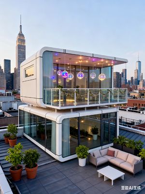 2人用のポータブルアップルカプセル住宅、収容人数と移動性