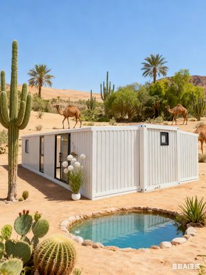 40フィート拡張容器住宅 T50mm EPS屋根 72m2 床面と18mm 防火水泥繊維床