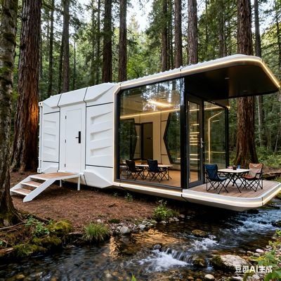 L8560 * W3460 * H3400 2人用スペースカプセルハウス 2人用宿泊施設とカスタマイズ可能なインテリア