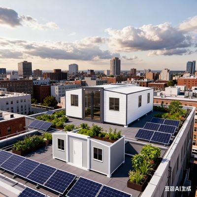 小型双翼プリファブ折りたたみ住宅 床面積56平方メートル L9000*W6220*H2480mm 寿命30年以上