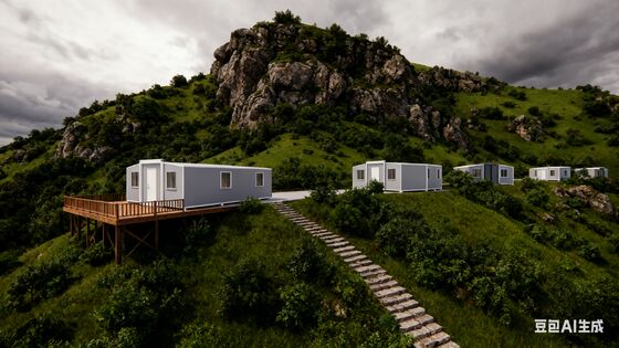 72平方メートルの床面積を持つ40フィート拡張可能コンテナハウス、PVC木製パネル内装、乾湿分離バスルーム