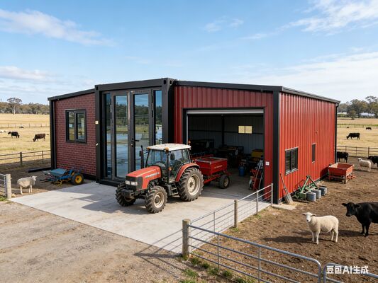 折りたたみ式20フィートコンテナ、プレハブ部品、断熱・防音材、耐火材料を使用したポータブルリビング