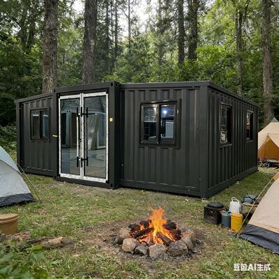 18mm Thick Fireproof Cement Fiber Floor Foldable 20ft Container with More Than 30 Years Durability and Customizable House Layout