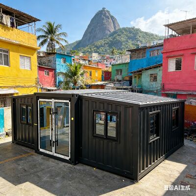 現代のプレハブ住宅向け、熱と遮音を備えた完全亜鉛メッキ折りたたみ式20フィートコンテナ