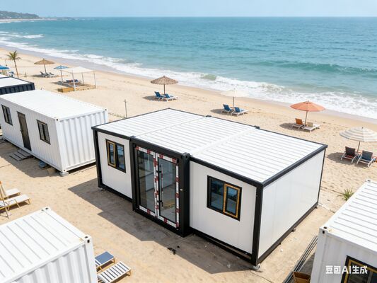 折りたたみ可能な20フィートコンテナ 75mm EPSサンドウィッチパネルと拡張可能なサイズ L5900 W6300 H2480