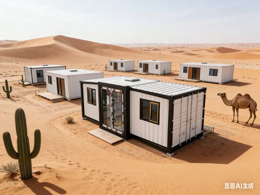 完全にガルバン化 20フィートの折りたたみのコンテナ 75mm EPSサンドイッチパネルとカスタマイズ可能なハウスレイアウト